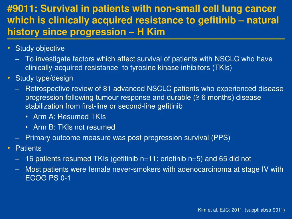 9011 survival in patients with non small cell