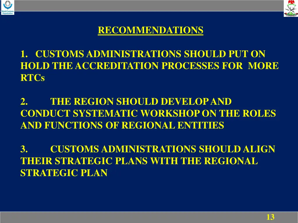 recommendations