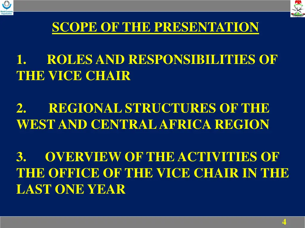 scope of the presentation