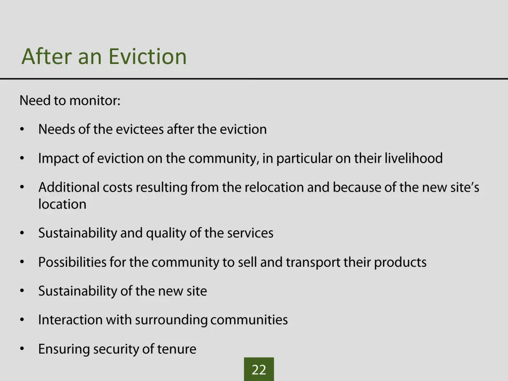 after an eviction