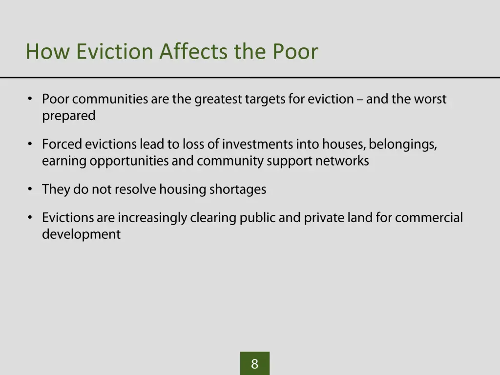 how eviction affects the poor