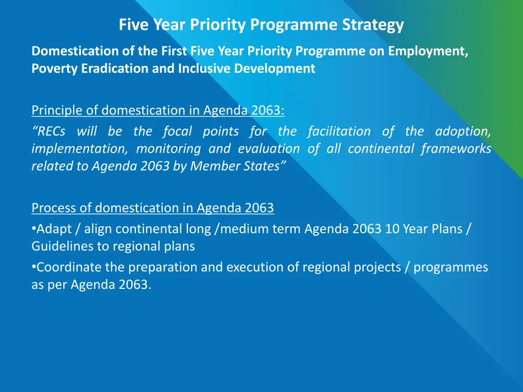 five year priority programme strategy 3