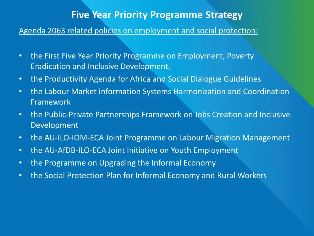 five year priority programme strategy 5