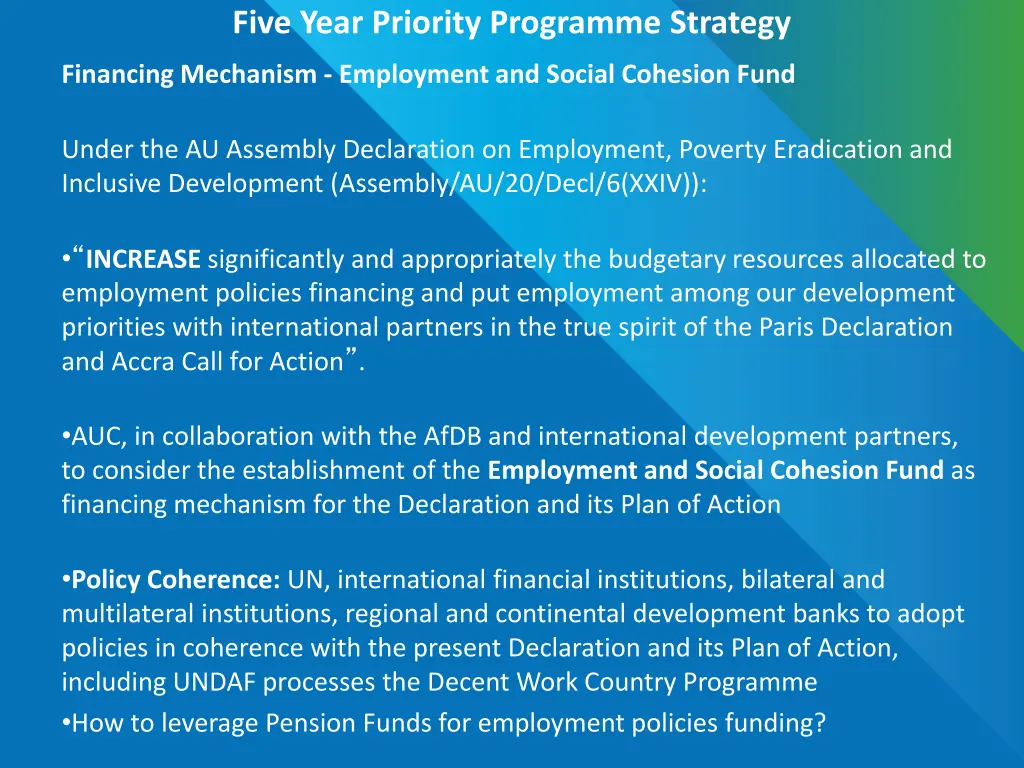 five year priority programme strategy 6