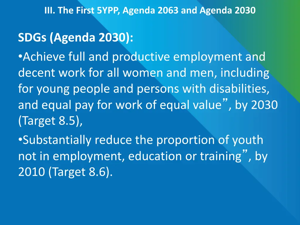 iii the first 5ypp agenda 2063 and agenda 2030 1