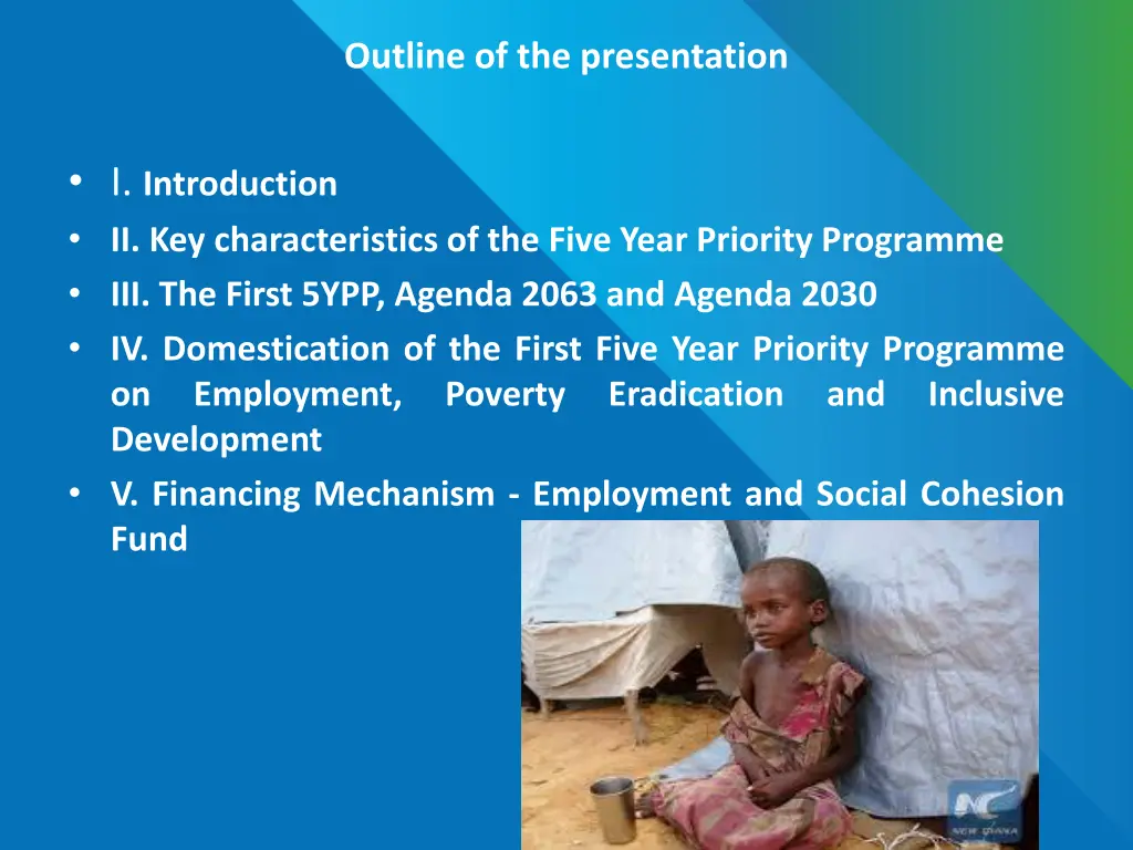 outline of the presentation