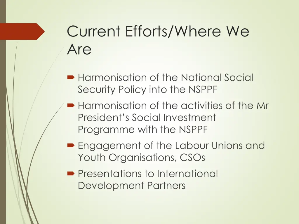 current efforts where we are 1