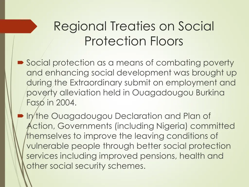 regional treaties on social protection floors