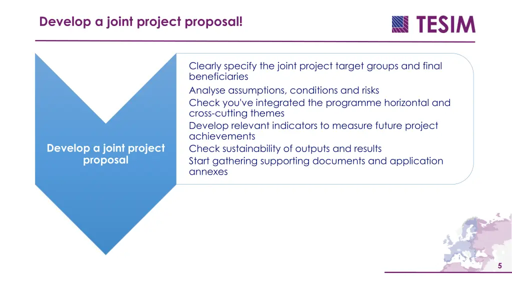 develop a joint project proposal