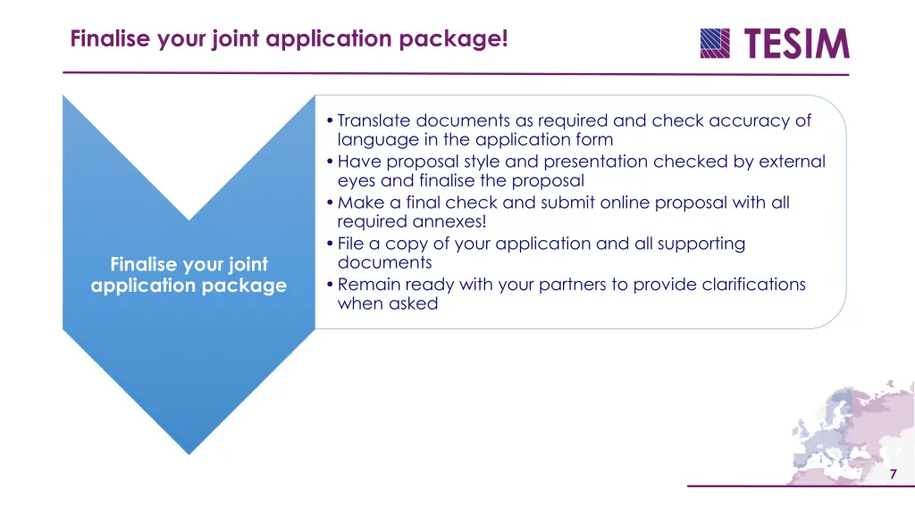finalise your joint application package