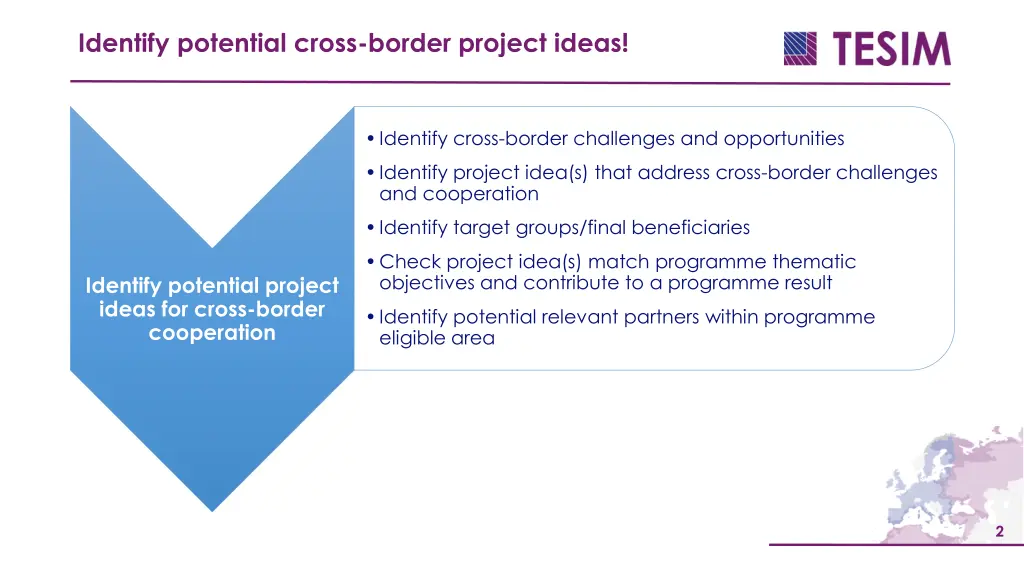 identify potential cross border project ideas