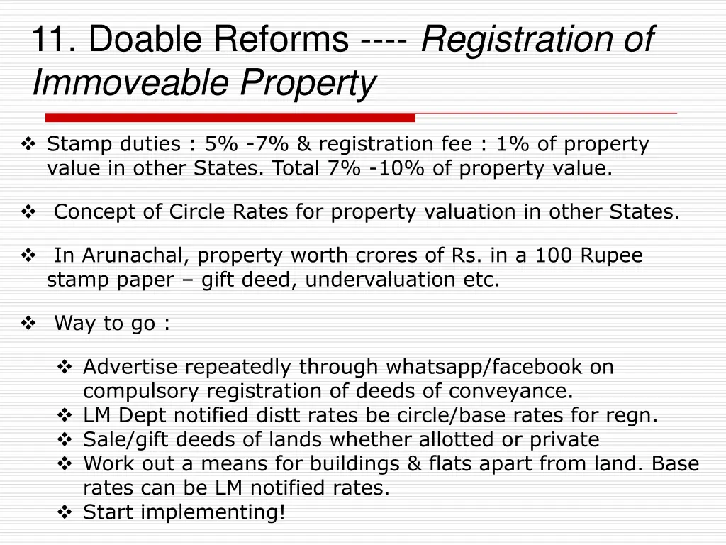 11 doable reforms registration of immoveable