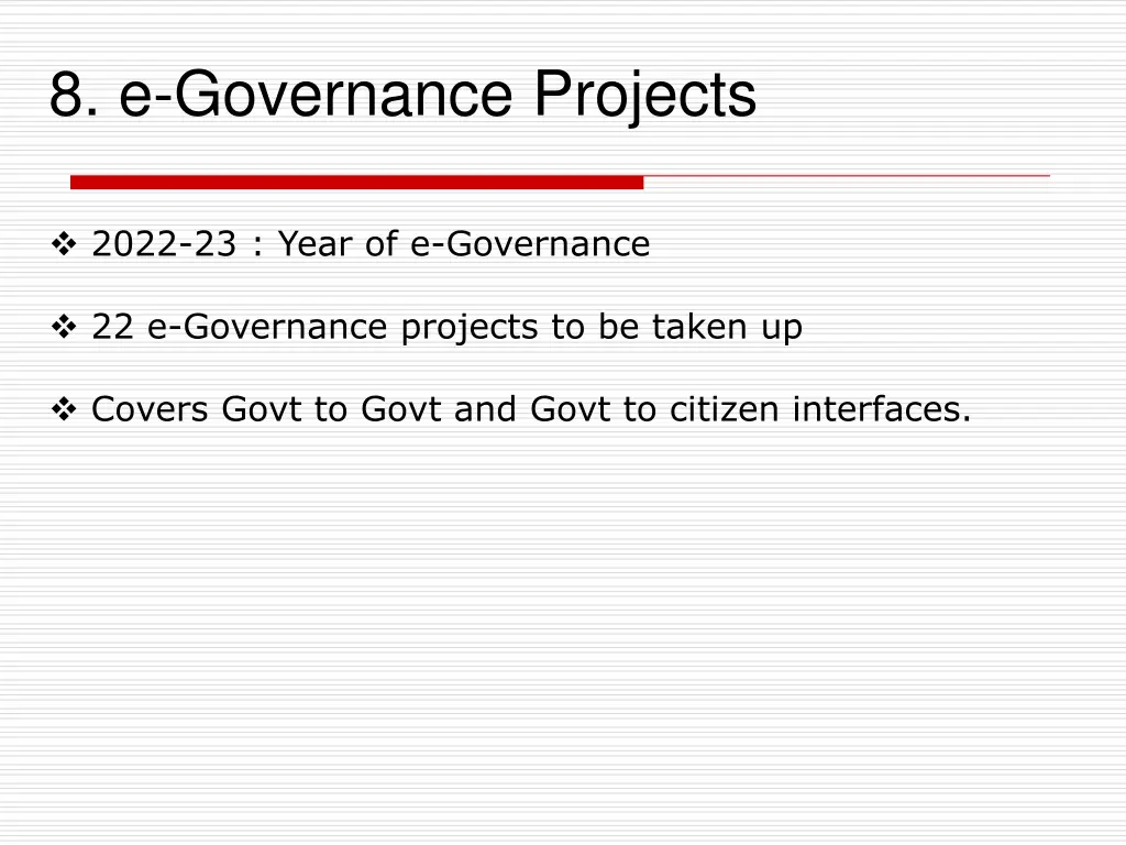 8 e governance projects