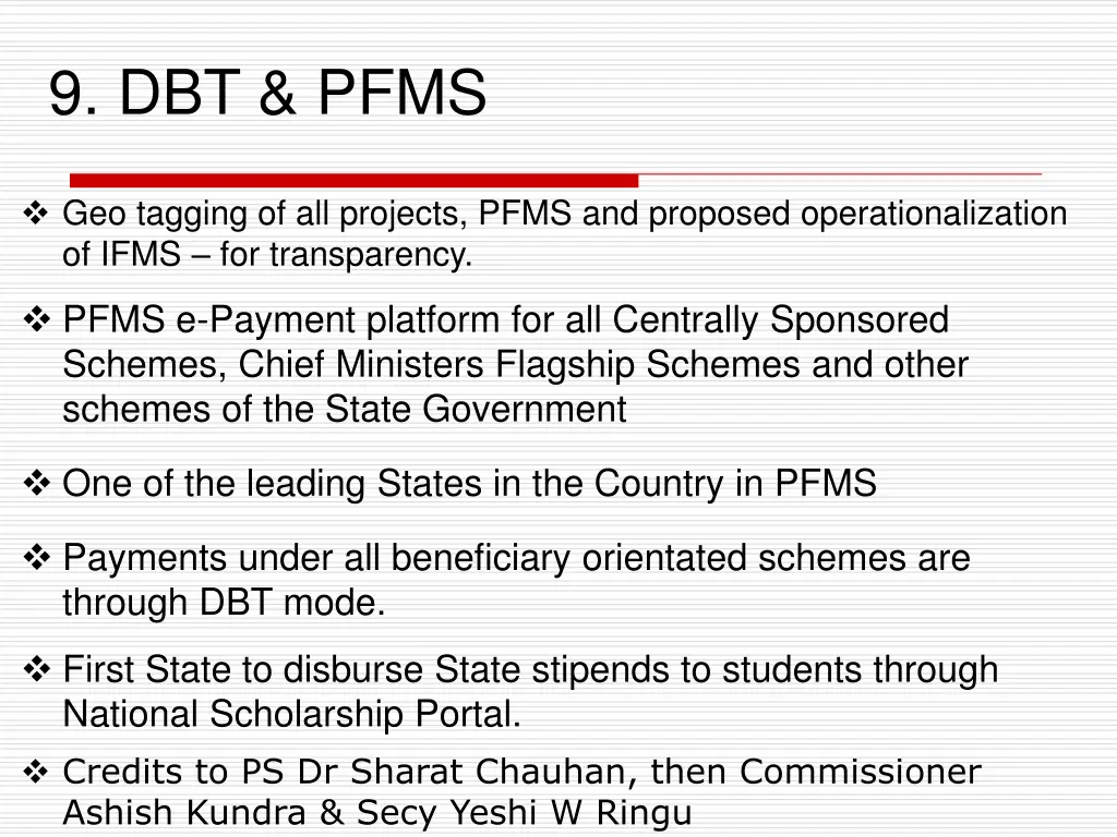 9 dbt pfms