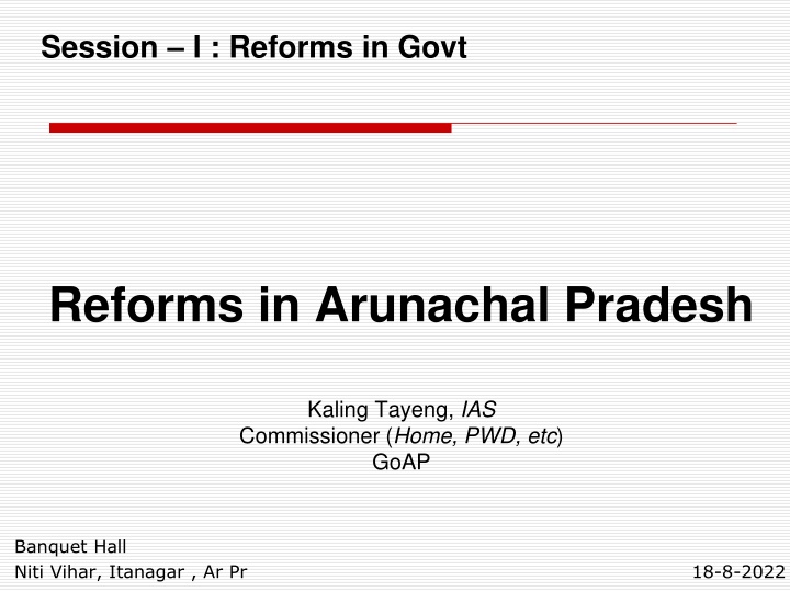 session i reforms in govt