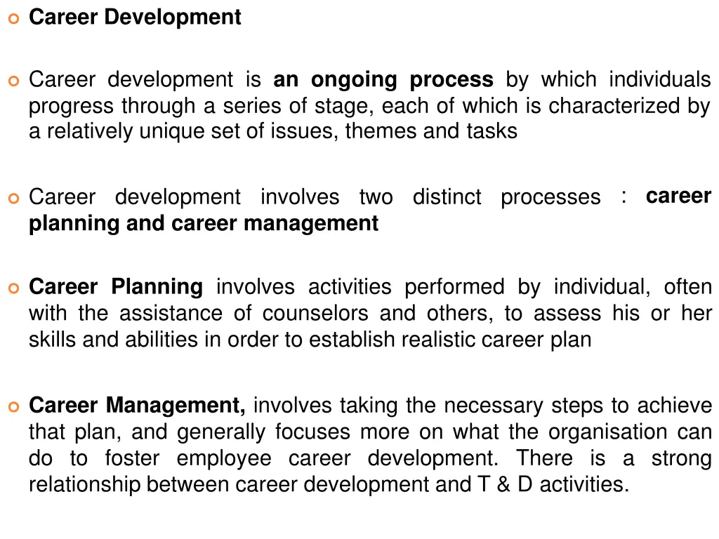 career development