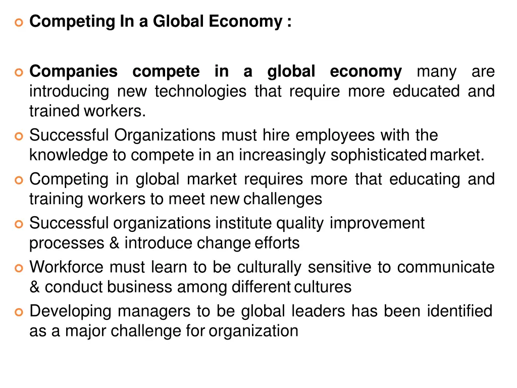 competing in a global economy