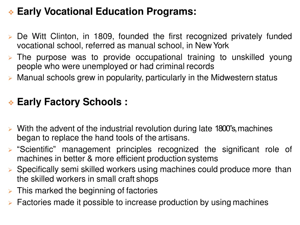 early vocational education programs