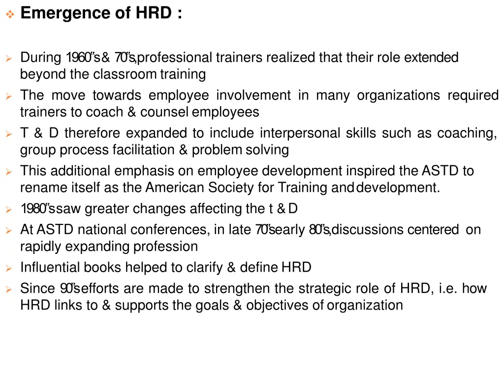 emergence of hrd