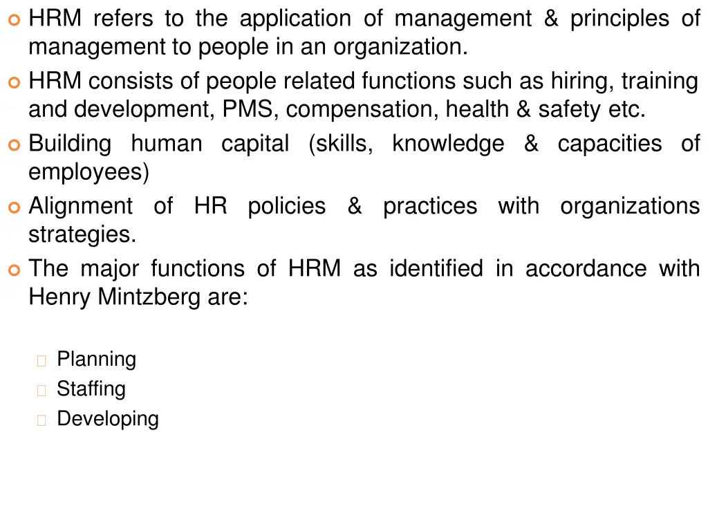 hrm refers to the application of management