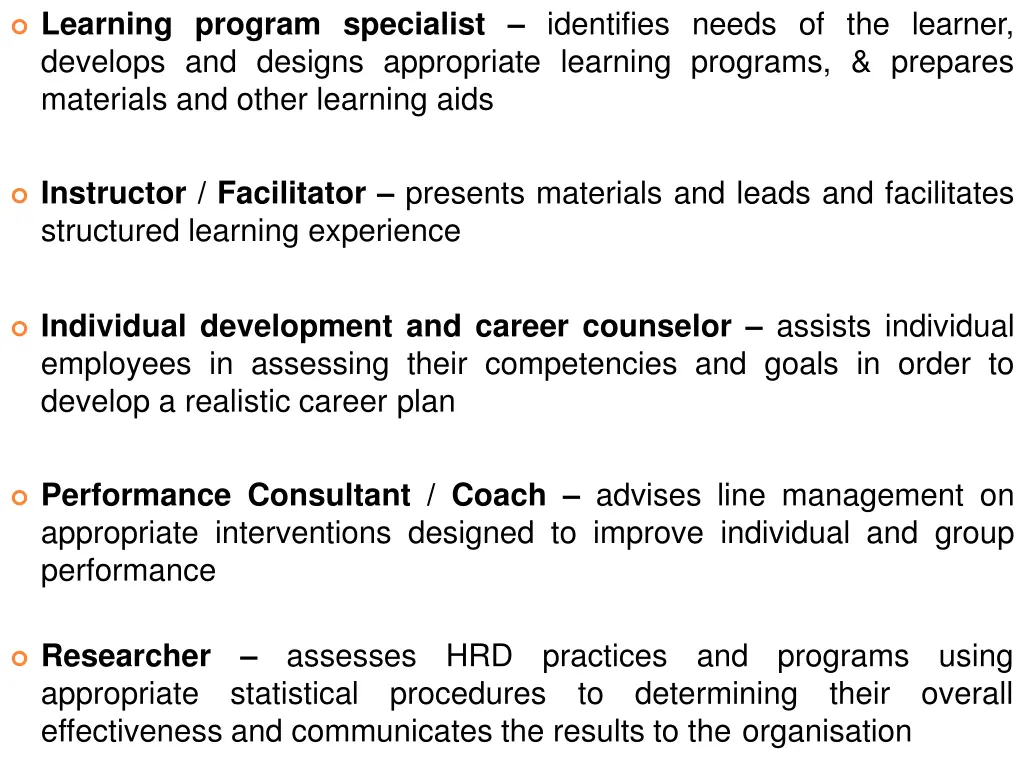 learning program specialist identifies needs
