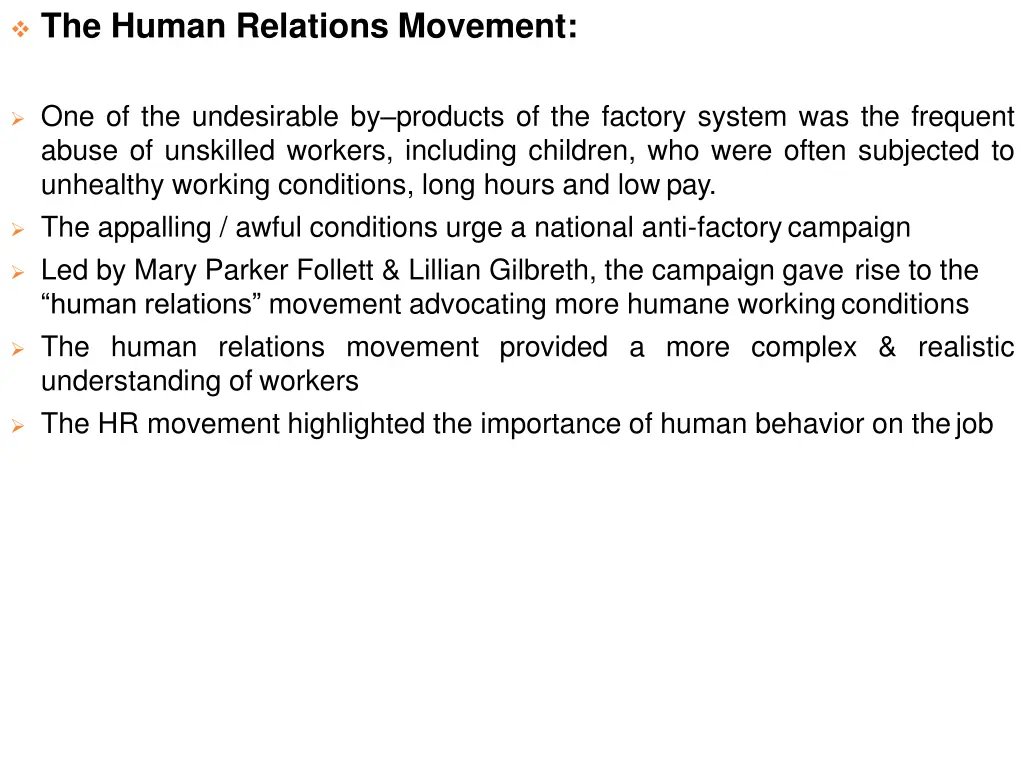 the human relations movement