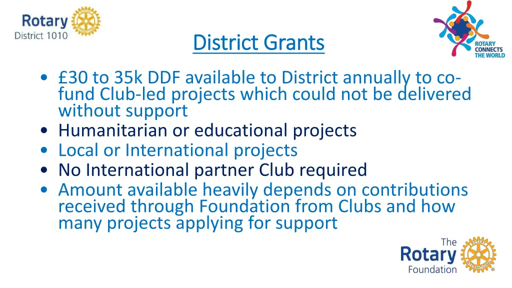 district grants district grants