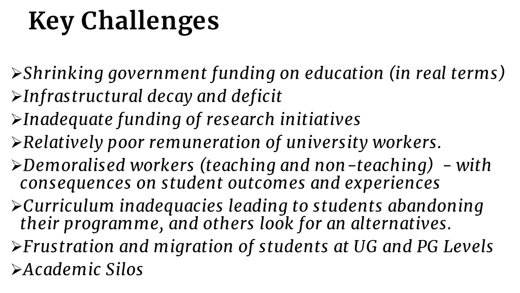 key challenges