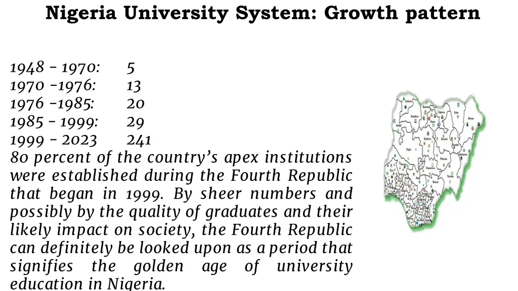 nigeria university system growth pattern