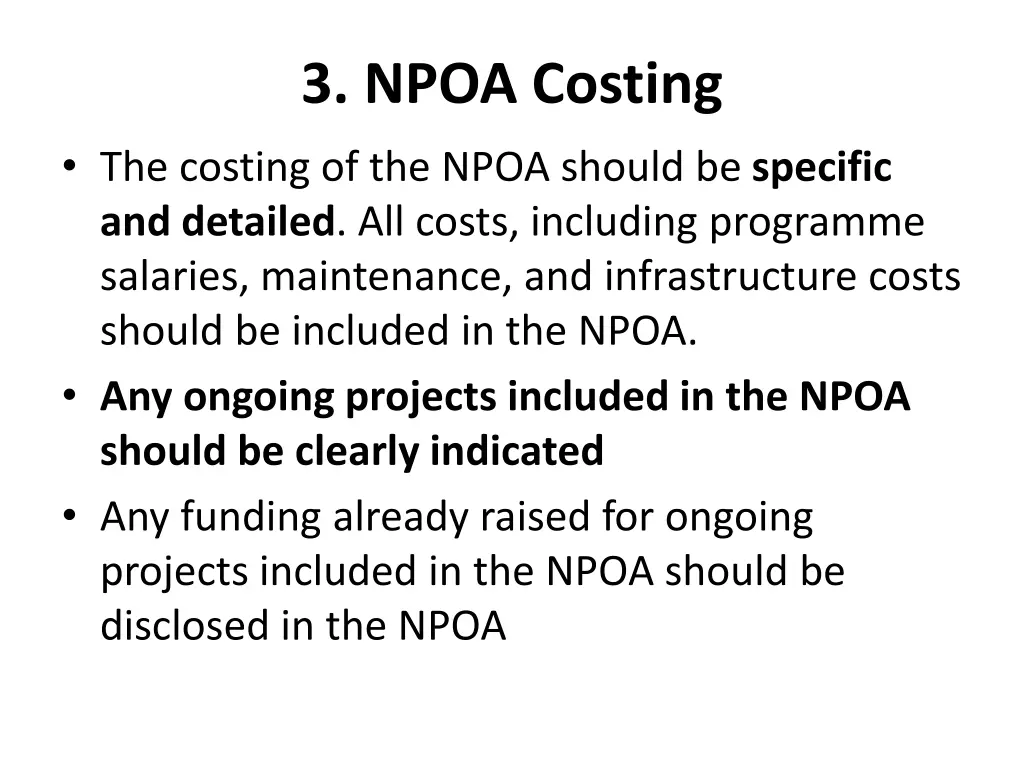 3 npoa costing 1