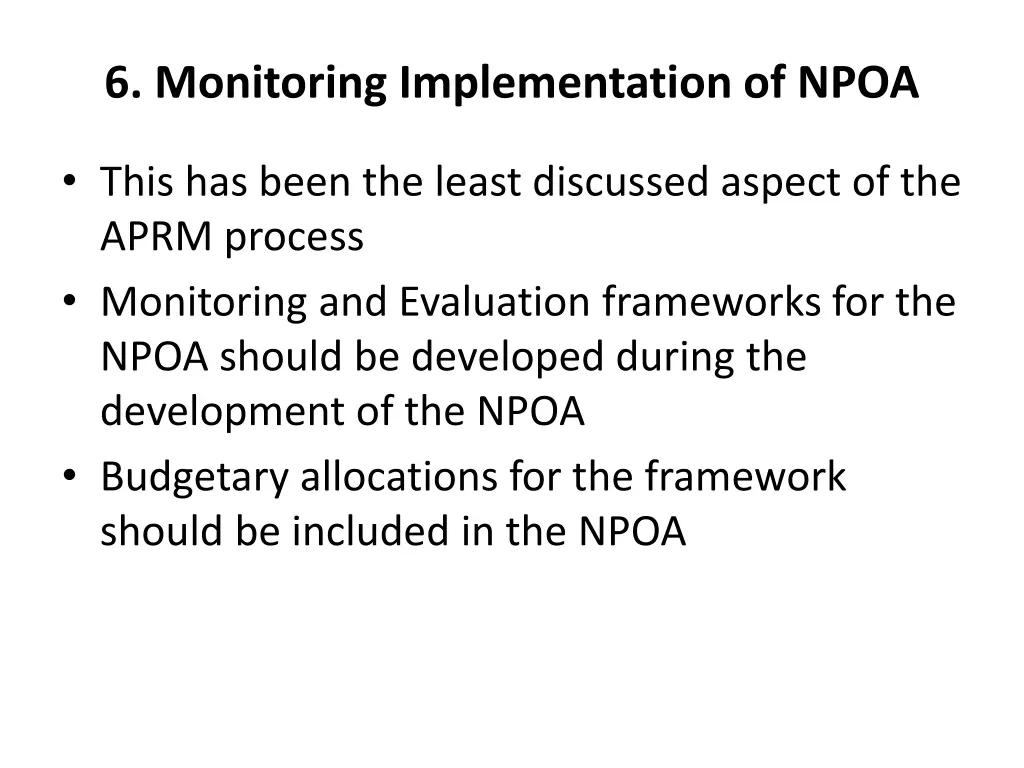 6 monitoring implementation of npoa