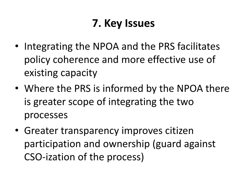7 key issues