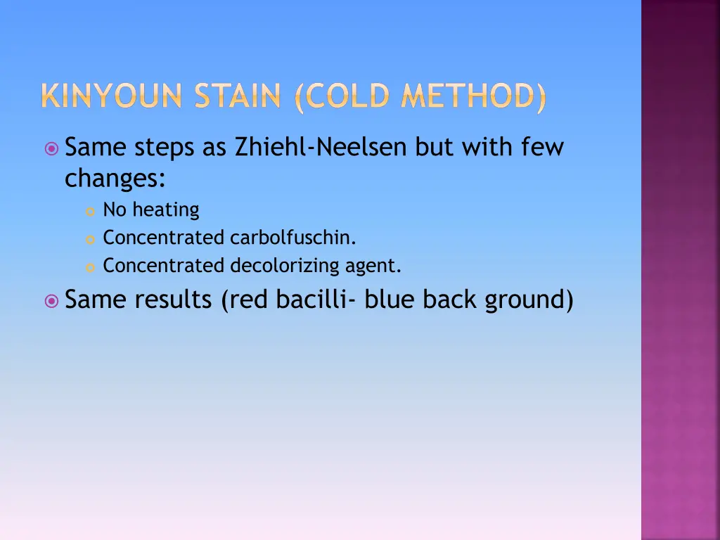 kinyoun stain cold method