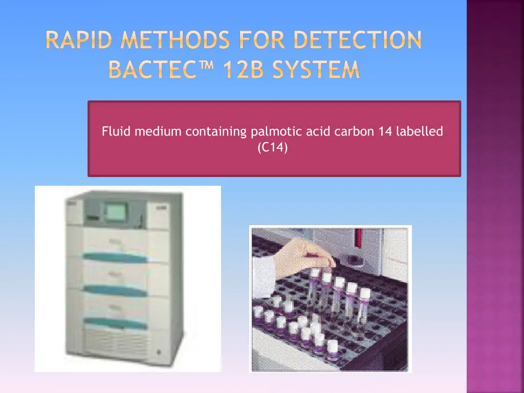 rapid methods for detection bactec 12b system
