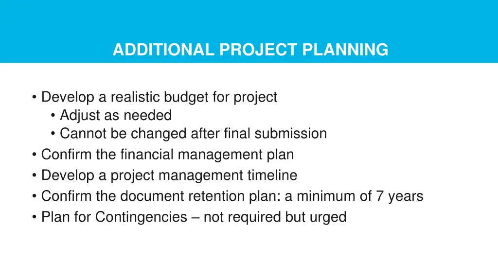 additional project planning 1
