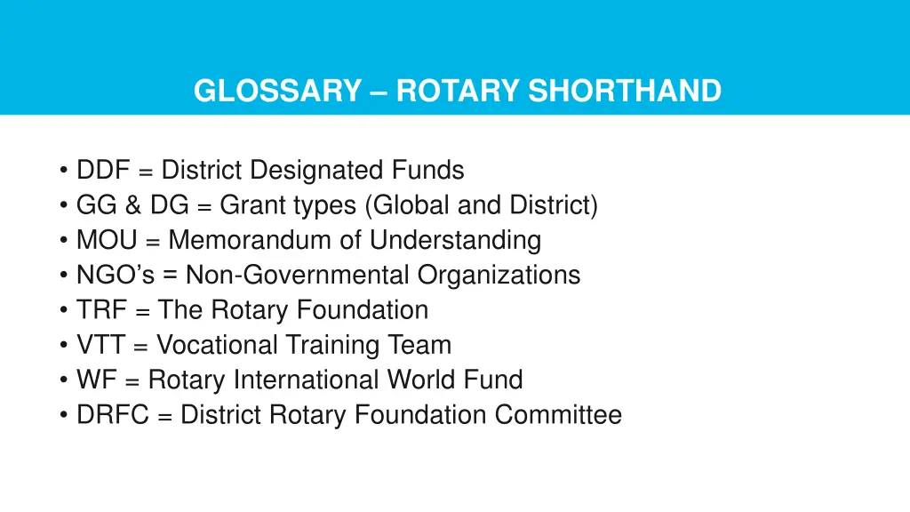 glossary rotary shorthand