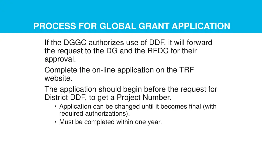 process for global grant application