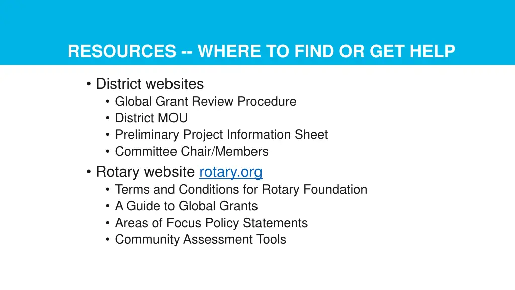 resources where to find or get help