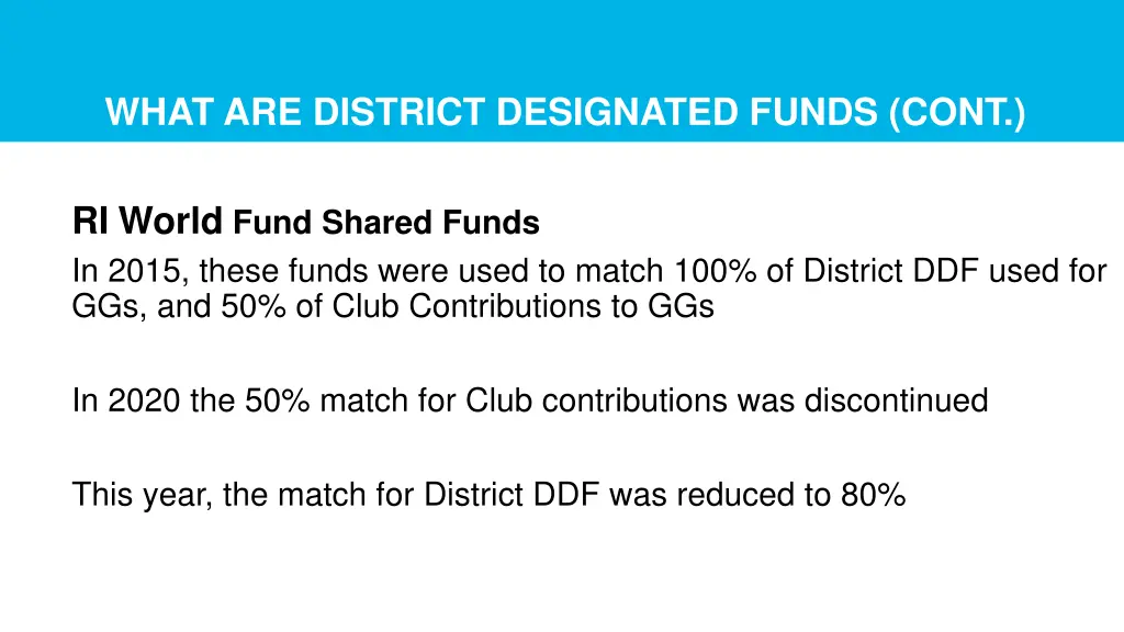what are district designated funds cont