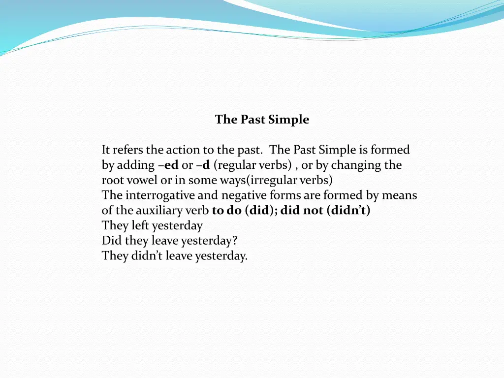 the past simple