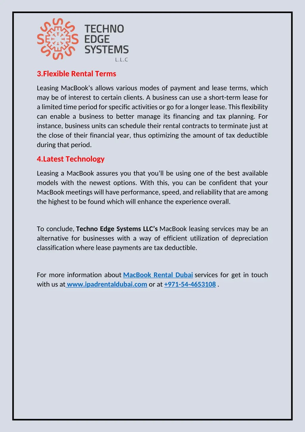 3 flexible rental terms