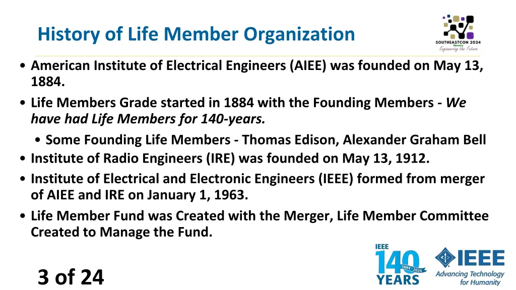 history of life member organization
