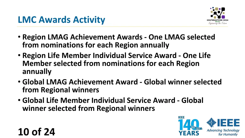 lmc awards activity