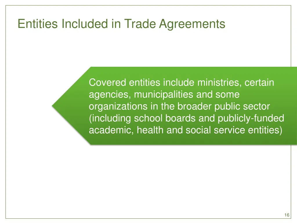 entities included in trade agreements