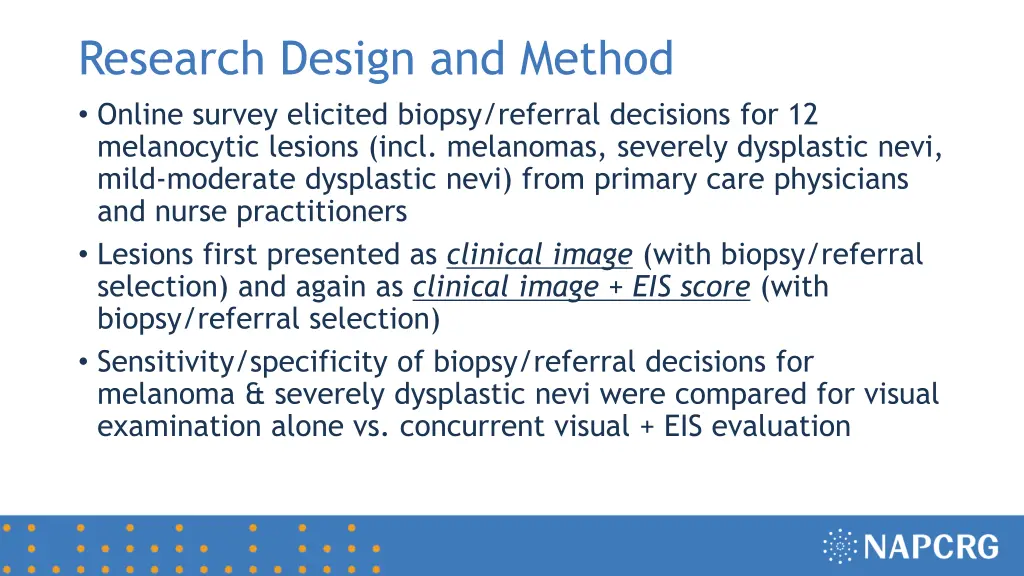 research design and method online survey elicited