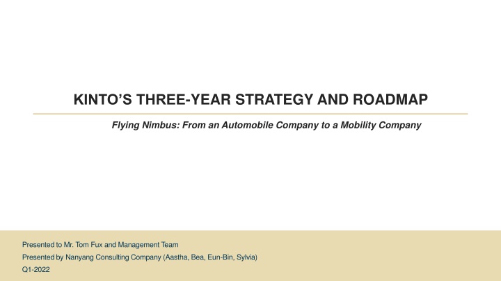 kinto s three year strategy and roadmap