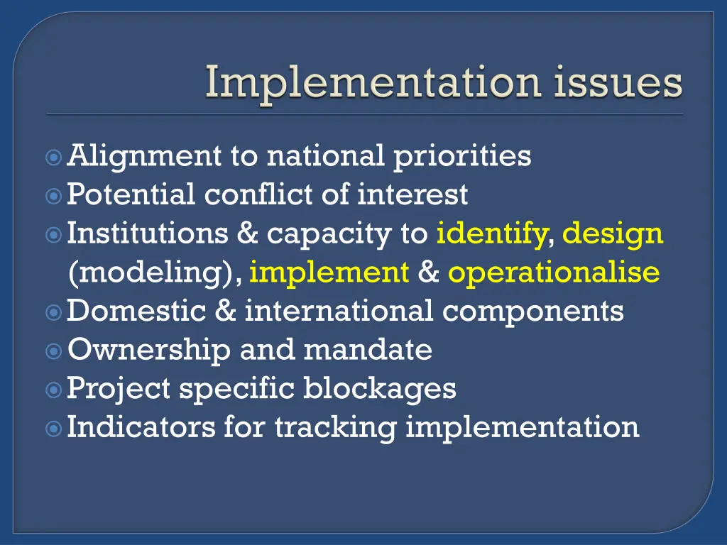 alignment to national priorities potential