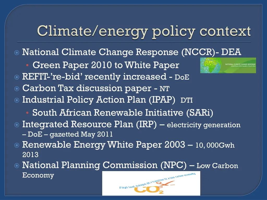 national climate change response nccr dea green