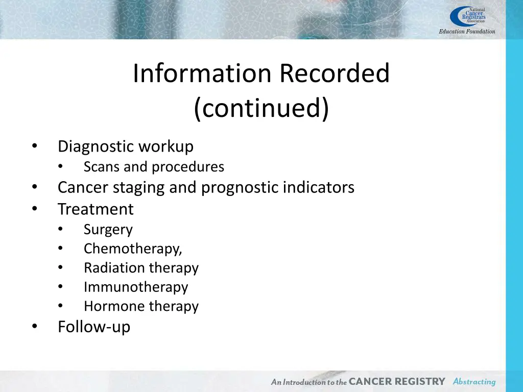 information recorded continued