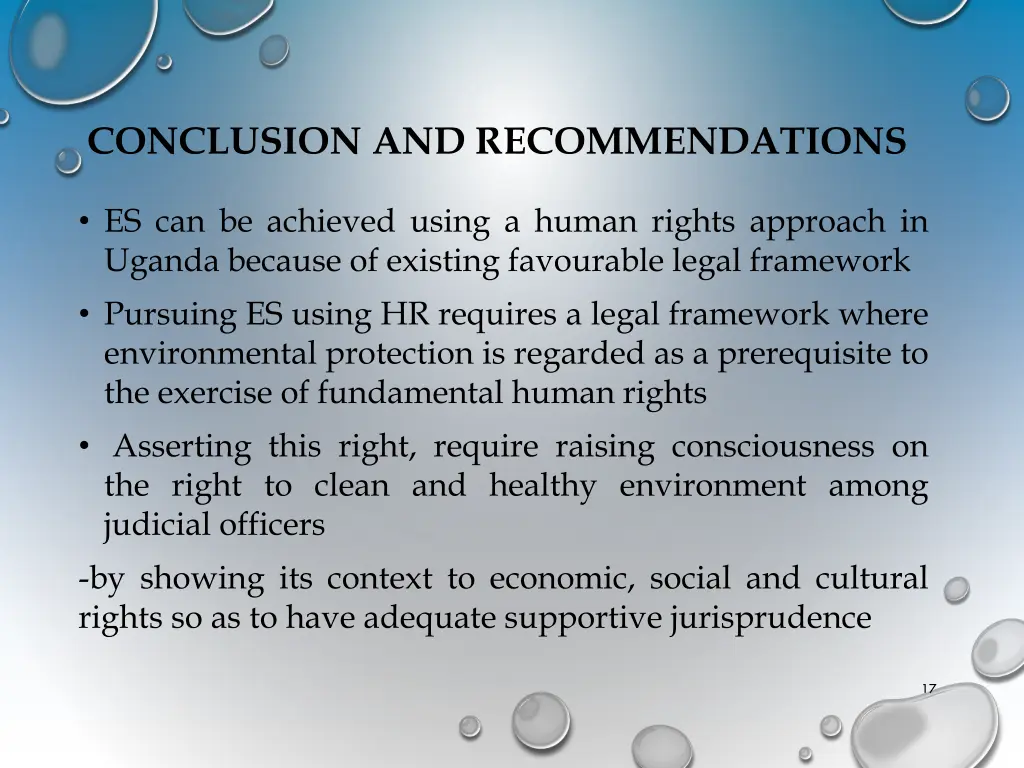 conclusion and recommendations